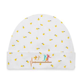 Bodybuilder Herzschlag EKG Puls Fitness Gym Kunst - Baby Premium Organic Mütze - Weiß/Zitronengelb - Vorne