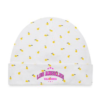 Los Angeles Neon Pink Schriftzug - Baby Premium Organic Mütze - Weiß/Zitronengelb - Vorne