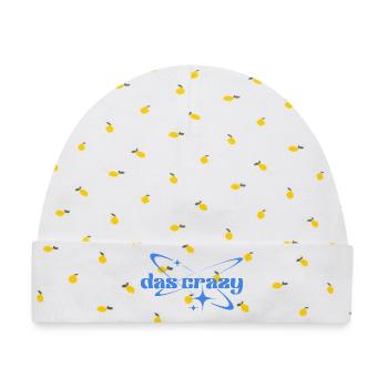DasCrazy Raumlogo Orbit-Sterne - Baby Premium Organic Mütze - Weiß/Zitronengelb - Vorne
