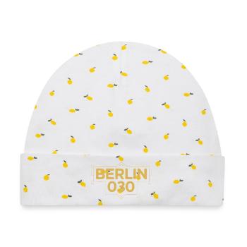 Berlin 030 Deco Gold - Baby Premium Organic Mütze - Weiß/Zitronengelb - Vorne