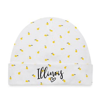 Illinois Heart Women's Love Illinois - Baby Premium Organic Mütze - Weiß/Zitronengelb - Vorne