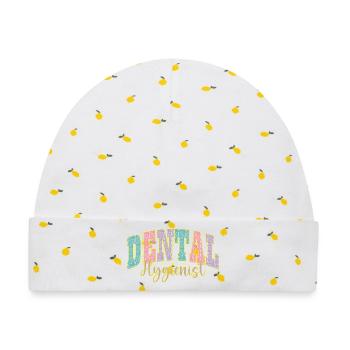 Dentale Hygienistin Farbpalette Dentalhygieniker - Baby Premium Organic Mütze - Weiß/Zitronengelb - Vorne