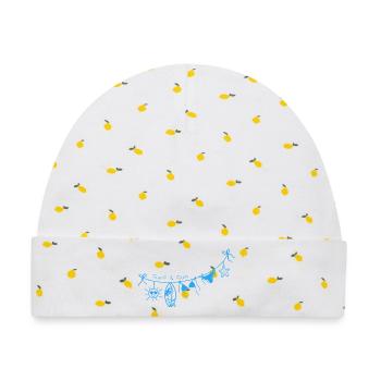 Surf & Sun - Baby Premium Organic Mütze - Weiß/Zitronengelb - Vorne