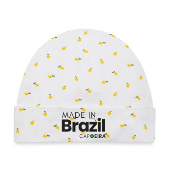 Made in Brazil - Capoeira - Baby Premium Organic Mütze - Weiß/Zitronengelb - Vorne