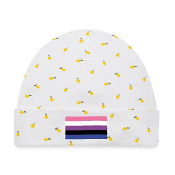 Genderfluid Pride Flagge - Baby Premium Organic Mütze - Weiß/Zitronengelb - Vorne