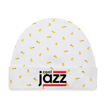 Cooler Jazz - Baby Premium Organic Mütze - Weiß/Zitronengelb - Vorne