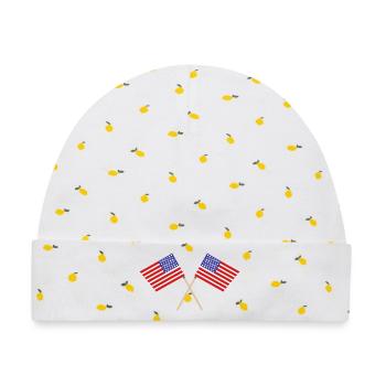 Flagge der Vereinigten Staaten - Baby Premium Organic Mütze - Weiß/Zitronengelb - Vorne