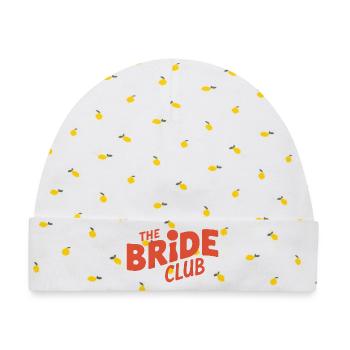 The Brides' Club Hochzeits-Junggesellinnenabschiedsmädchen - Baby Premium Organic Mütze - Weiß/Zitronengelb - Vorne