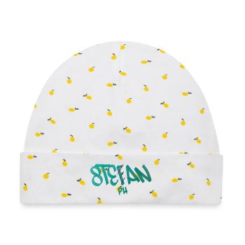 Geburtstagsgeschenk für Stephan - Baby Premium Organic Mütze - Weiß/Zitronengelb - Vorne