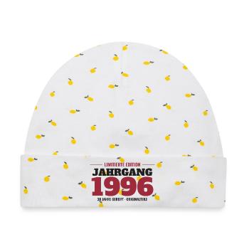 Jahrgang 1996 Limitierte Edition – 30. Geburtstag - Baby Premium Organic Mütze - Weiß/Zitronengelb - Vorne