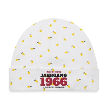 Jahrgang 1966 Limitierte Edition – 60. Geburtstag - Baby Premium Organic Mütze - Weiß/Zitronengelb - Vorne