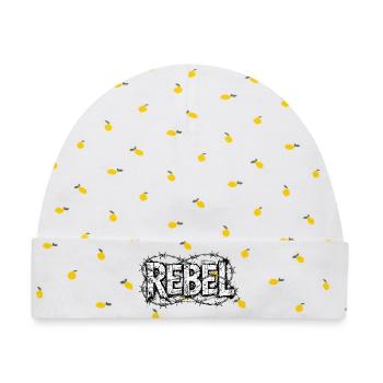 Rebellen-Stacheldrahttypografie - Baby Premium Organic Mütze - Weiß/Zitronengelb - Vorne