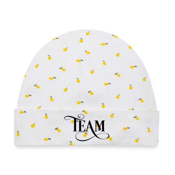 Team - Baby Premium Organic Mütze - Weiß/Zitronengelb - Vorne