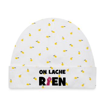 On lâche rien ! - Baby Premium Organic Mütze - Weiß/Zitronengelb - Vorne