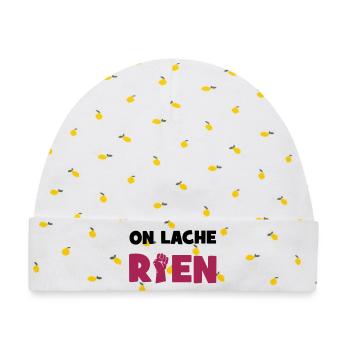 On lâche rien ! - Baby Premium Organic Mütze - Weiß/Zitronengelb - Vorne