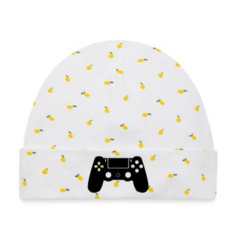 Controller - Baby Premium Organic Mütze - Weiß/Zitronengelb - Vorne
