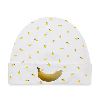 Banane - Baby Premium Organic Mütze - Weiß/Zitronengelb - Vorne