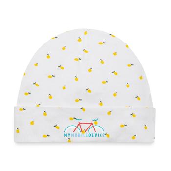 Fixie – My Mobile Device is my Single Speed Bike - Baby Premium Organic Mütze - Weiß/Zitronengelb - Vorne