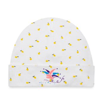Narrenkappe Narrenmütze Karneval Fasching - Baby Premium Organic Mütze - Weiß/Zitronengelb - Vorne