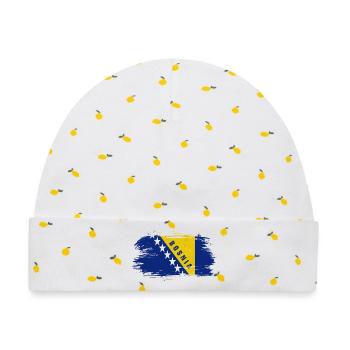 Bosnien Vintage Flagge / Geschenk Sarajevo - Baby Premium Organic Mütze - Weiß/Zitronengelb - Vorne