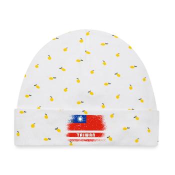 Taiwan Vintage Flaggen Design - Baby Premium Organic Mütze - Weiß/Zitronengelb - Vorne