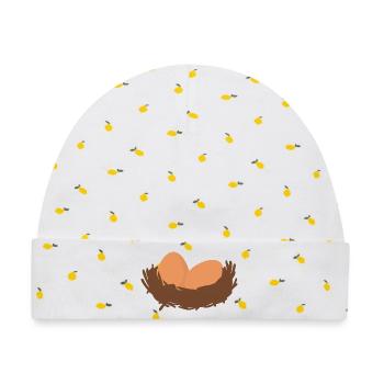 Eier Nest Egg Easter - Baby Premium Organic Mütze - Weiß/Zitronengelb - Vorne