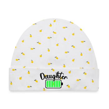 Neon-Balken-Equalizer-Muster - Baby Premium Organic Mütze - Weiß/Zitronengelb - Vorne