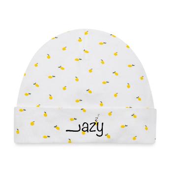 lazy - Baby Premium Organic Mütze - Weiß/Zitronengelb - Vorne