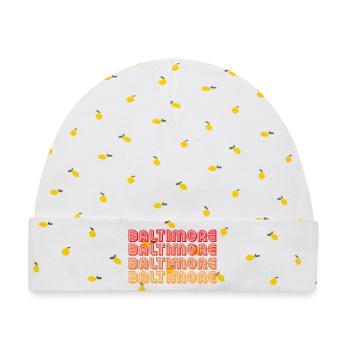 Baltimore Neon Gradient Repeats - Baby Premium Organic Mütze - Weiß/Zitronengelb - Vorne