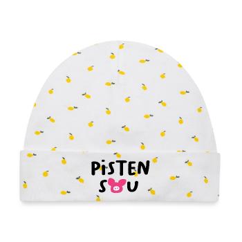Pistensau Skipiste Quotes Skiurlaub Après-Ski Fun - Baby Premium Organic Mütze - Weiß/Zitronengelb - Vorne