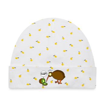 Kiwi vs. Kiwi - Baby Premium Organic Mütze - Weiß/Zitronengelb - Vorne