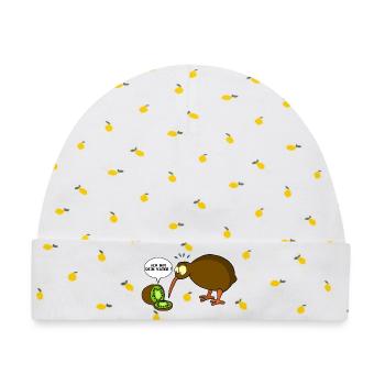 Kiwi gegen Kiwi - Baby Premium Organic Mütze - Weiß/Zitronengelb - Vorne
