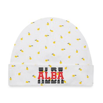 T-Shirt Alba T-Shirt Geschenkidee gestapelter Text - Baby Premium Organic Mütze - Weiß/Zitronengelb - Vorne