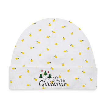 Weihnachtsdesign für Weihnachtsgeschenke - Baby Premium Organic Mütze - Weiß/Zitronengelb - Vorne
