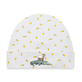 Capy & Croc Dreamteam - Baby Premium Organic Mütze - Weiß/Zitronengelb - Vorne