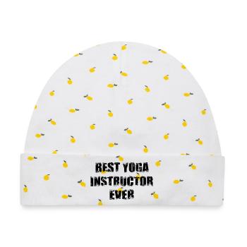 Bester Yoga Trainer - Baby Premium Organic Mütze - Weiß/Zitronengelb - Vorne