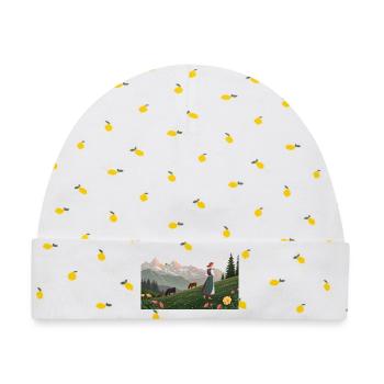 Folklore | Frau in Tracht - Baby Premium Organic Mütze - Weiß/Zitronengelb - Vorne