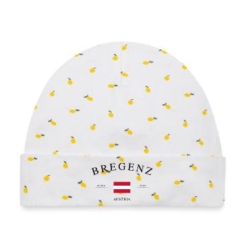 Bregenz Österreich – Urlaub Souvenir & Geschenk - Baby Premium Organic Mütze - Weiß/Zitronengelb - Vorne