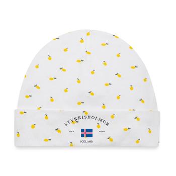 Stykkishólmur Island – Urlaub Souvenir & Geschenk - Baby Premium Organic Mütze - Weiß/Zitronengelb - Vorne