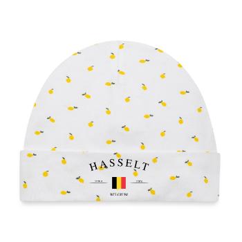 Hasselt Belgien – Urlaub Souvenir & Geschenk - Baby Premium Organic Mütze - Weiß/Zitronengelb - Vorne