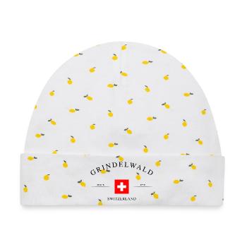 Grindelwald Schweiz – Urlaub Souvenir & Geschenk - Baby Premium Organic Mütze - Weiß/Zitronengelb - Vorne