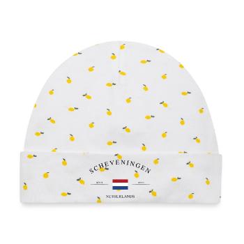 Scheveningen Niederlande Urlaub Souvenir Geschenk - Baby Premium Organic Mütze - Weiß/Zitronengelb - Vorne