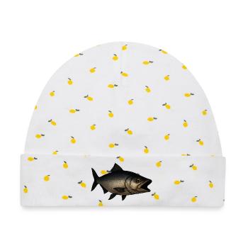 Detaillierter Fisch für Angler - Baby Premium Organic Mütze - Weiß/Zitronengelb - Vorne