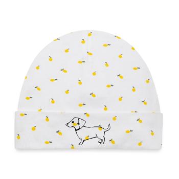 Dachshund - Baby Premium Organic Mütze - Weiß/Zitronengelb - Vorne