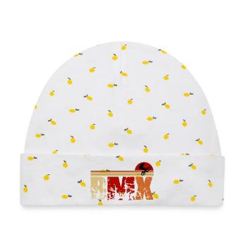 Retro BMX Design – Klassisch & Stylisch - Baby Premium Organic Mütze - Weiß/Zitronengelb - Vorne