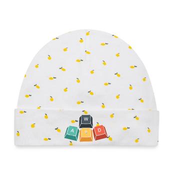 WASD Tastatur Lustig Gaming Geschenk Zocker - Baby Premium Organic Mütze - Weiß/Zitronengelb - Vorne