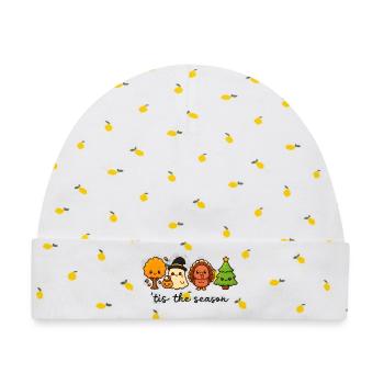 Saisonale Freunde, Herbst bis Weihnachten - Baby Premium Organic Mütze - Weiß/Zitronengelb - Vorne