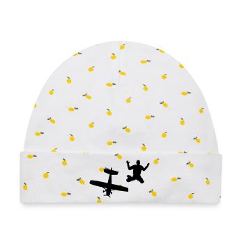 Skydiver - Baby Premium Organic Mütze - Weiß/Zitronengelb - Vorne