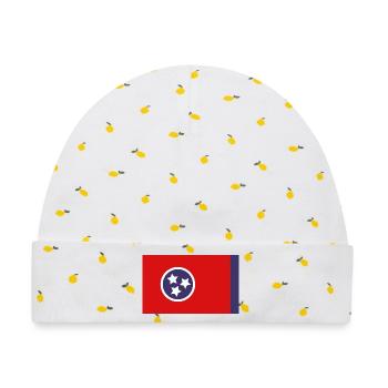 Tennessee-Flagge - Baby Premium Organic Mütze - Weiß/Zitronengelb - Vorne