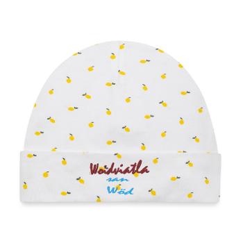 Woidviatla san Wöd - Baby Premium Organic Mütze - Weiß/Zitronengelb - Vorne